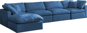 Plush Navy Velvet Standard Cloud Modular Sectional