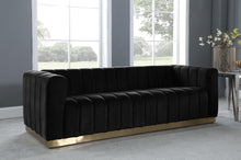 Load image into Gallery viewer, Marlon Black Velvet Sofa
