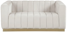 Load image into Gallery viewer, Marlon Cream Velvet Loveseat
