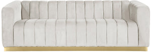 Marlon Cream Velvet Sofa