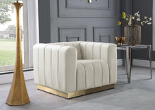 Load image into Gallery viewer, Marlon Cream Velvet Chair
