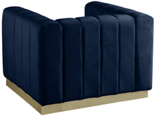 Load image into Gallery viewer, Marlon Navy Velvet Chair
