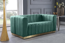 Load image into Gallery viewer, Marlon Mint Velvet Loveseat
