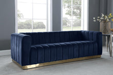 Load image into Gallery viewer, Marlon Navy Velvet Sofa
