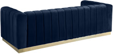 Load image into Gallery viewer, Marlon Navy Velvet Sofa
