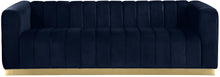 Load image into Gallery viewer, Marlon Navy Velvet Sofa
