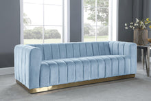 Load image into Gallery viewer, Marlon Sky Blue Velvet Sofa
