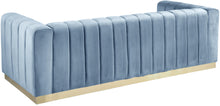 Load image into Gallery viewer, Marlon Sky Blue Velvet Sofa
