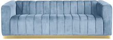 Load image into Gallery viewer, Marlon Sky Blue Velvet Sofa

