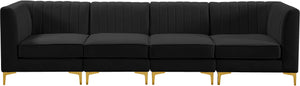 Alina Black Velvet Modular Sofa