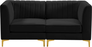 Alina Black Velvet Modular Sofa