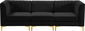 Alina Black Velvet Modular Sofa