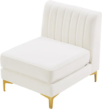 Load image into Gallery viewer, Alina Cream Velvet Armless Chair
