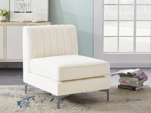 Load image into Gallery viewer, Alina Cream Velvet Armless Chair
