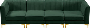 Alina Green Velvet Modular Sectional