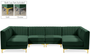 Alina Green Velvet Modular Sectional