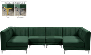 Alina Green Velvet Modular Sectional