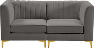 Alina Grey Velvet Modular Sofa