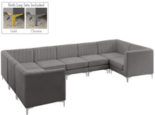 Load image into Gallery viewer, Alina Grey Velvet Modular Sectional
