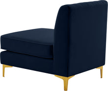 Load image into Gallery viewer, Alina Navy Velvet Armless Chair
