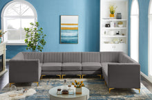 Load image into Gallery viewer, Alina Grey Velvet Modular Sectional
