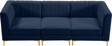 Load image into Gallery viewer, Alina Navy Velvet Modular Sofa
