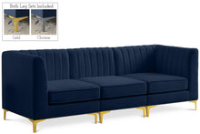 Load image into Gallery viewer, Alina Navy Velvet Modular Sofa
