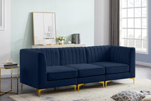 Load image into Gallery viewer, Alina Navy Velvet Modular Sofa
