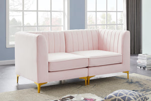 Alina Pink Velvet Modular Sectional