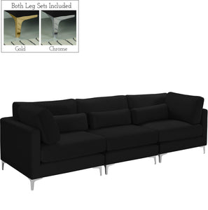 Julia Black Velvet Modular Sofa (3 Boxes)