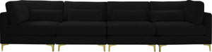 Julia Black Velvet Modular Sofa (4 Boxes)