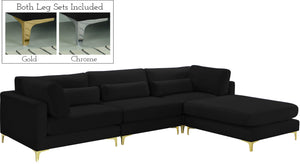 Julia Black Velvet Modular Sectional (4 Boxes)