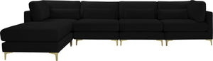 Julia Black Velvet Modular Sectional (5 Boxes)