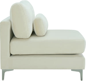 Julia Cream Velvet Modular Armless Chair