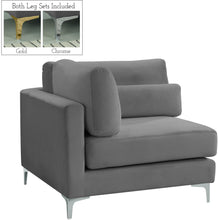 Load image into Gallery viewer, Julia Grey Velvet Modular Corner Chair
