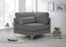 Load image into Gallery viewer, Julia Grey Velvet Modular Corner Chair
