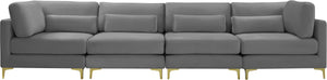 Julia Grey Velvet Modular Sofa (4 Boxes)