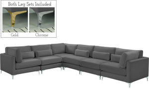 Julia Grey Velvet Modular Sectional (6 Boxes)