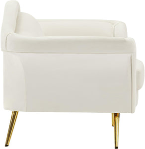 Lips Cream Velvet Chair