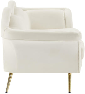 Lips Cream Velvet Loveseat