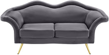 Load image into Gallery viewer, Lips Grey Velvet Loveseat
