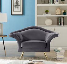 Load image into Gallery viewer, Lips Grey Velvet Chair
