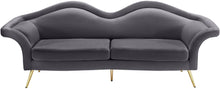 Load image into Gallery viewer, Lips Grey Velvet Sofa
