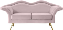 Load image into Gallery viewer, Lips Pink Velvet Loveseat
