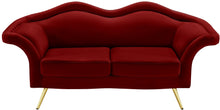 Load image into Gallery viewer, Lips Red Velvet Loveseat
