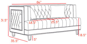 Lucas Black Velvet Loveseat