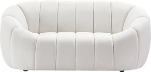 Elijah Cream Velvet Loveseat