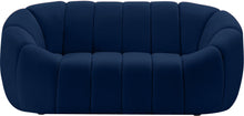 Load image into Gallery viewer, Elijah Navy Velvet Loveseat
