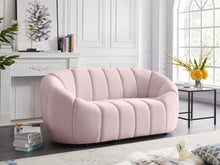 Load image into Gallery viewer, Elijah Pink Velvet Loveseat
