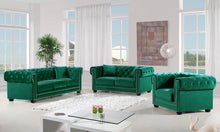 Load image into Gallery viewer, Bowery Green Velvet Sofa
